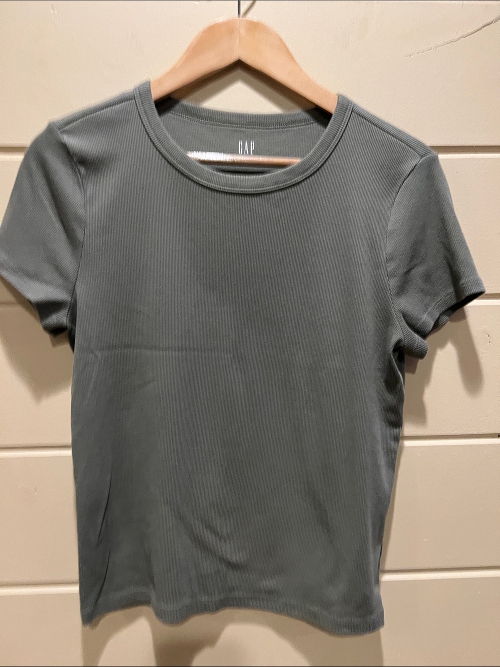 GAP Short Sleeve Crewneck Tee in Olive Green